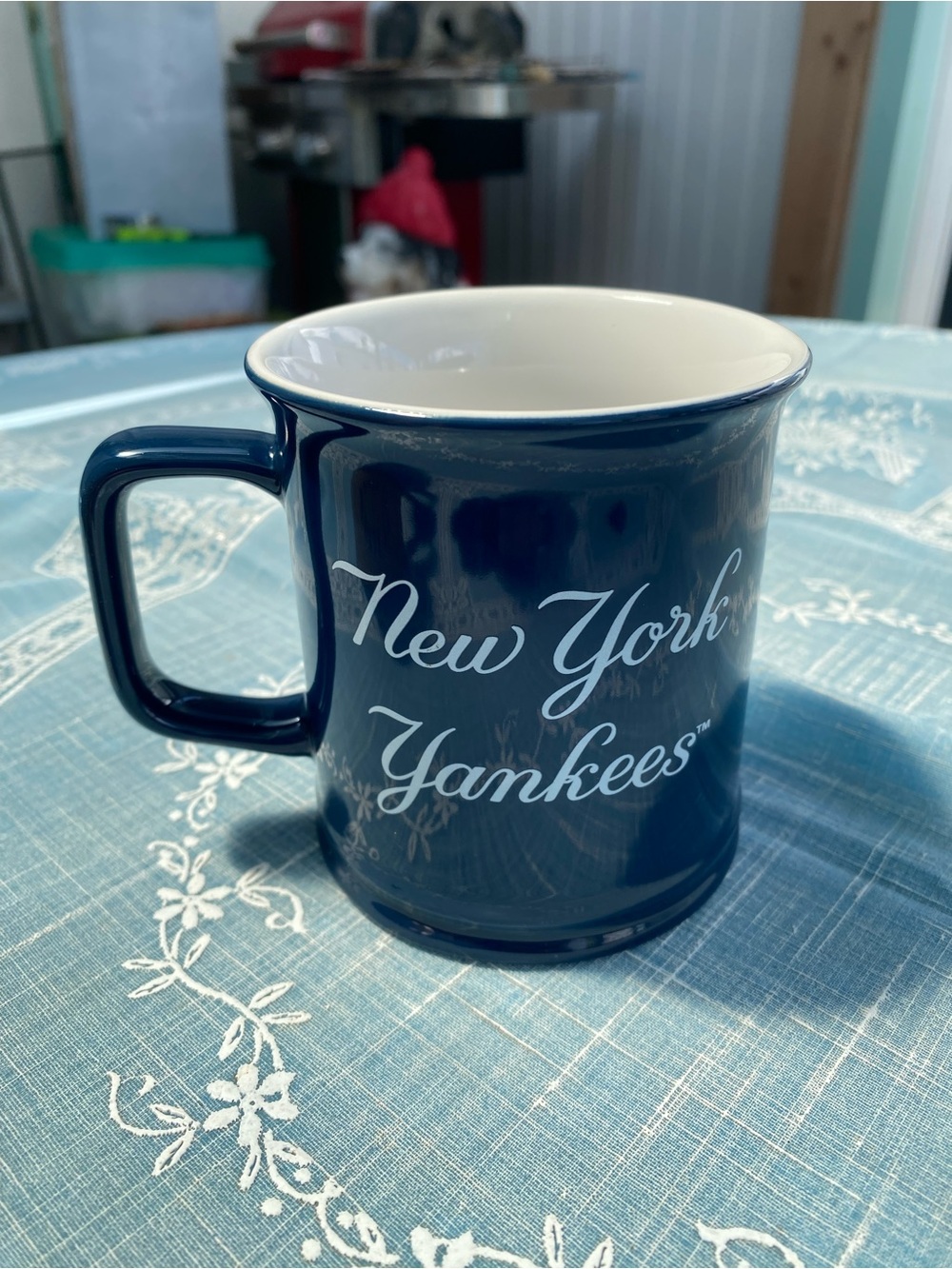 New York Yankees Navy Ceramic Coffee Mug - Official Team Script
